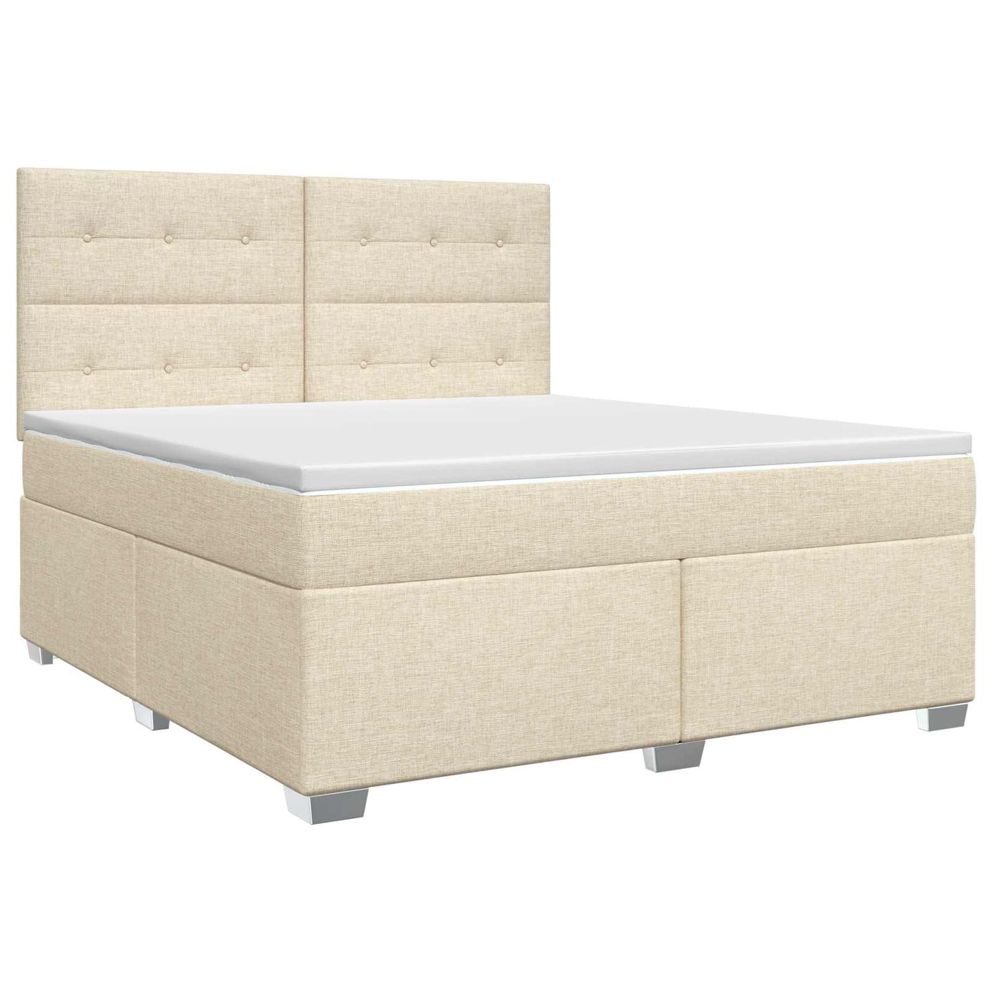 Boxspringbed met matras Crèmekleurig 160 x 200 cm Stof