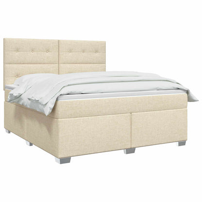 Boxspringbed met matras Crèmekleurig 160 x 200 cm Stof