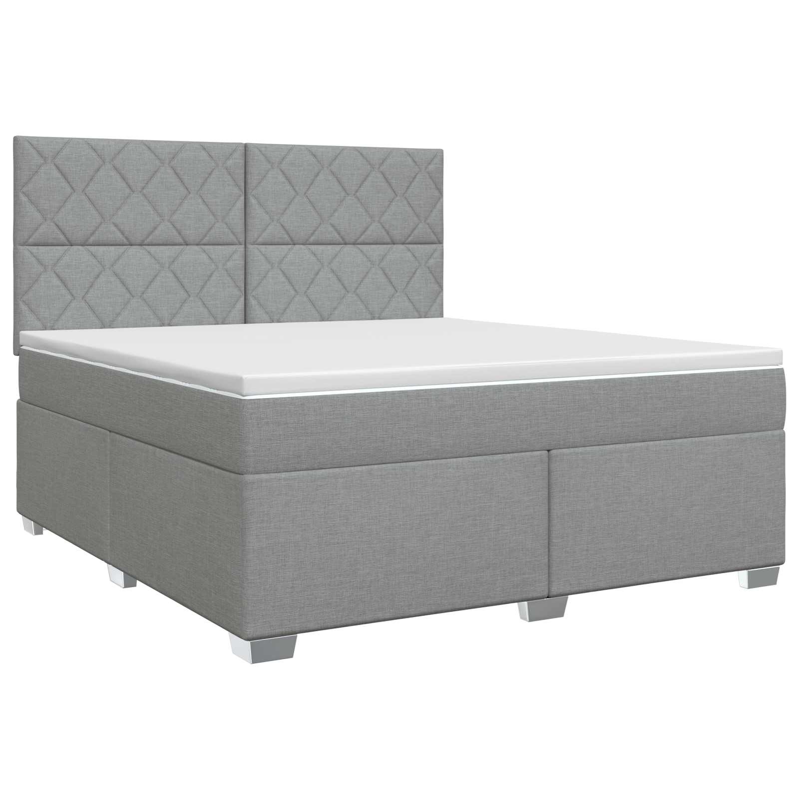 Boxspringbed met matras Lichtgrijs 160 x 200 cm Stof