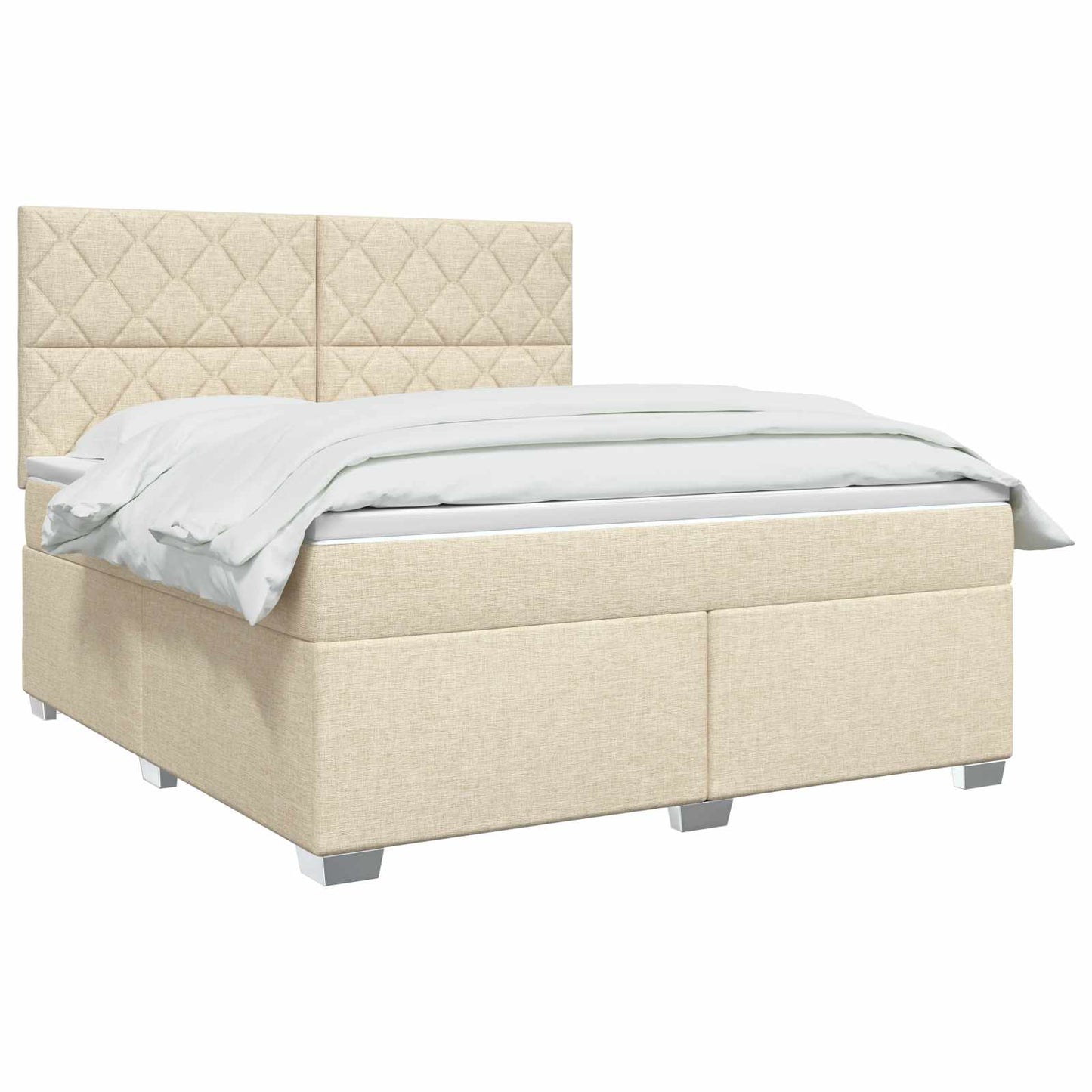 Boxspringbed met matras Crèmekleurig 160 x 200 cm Stof