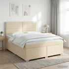 Boxspringbed met matras 180x200 cm crème stof