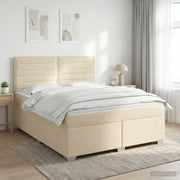 Boxspringbed met matras 180x200 cm crème stof