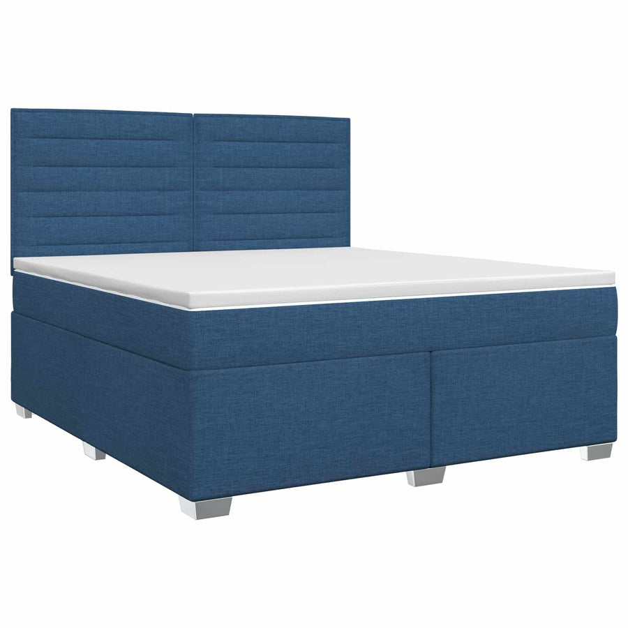 Boxspringbed met matras met hoofdeinde Blauw 180 x 200 cm Stof