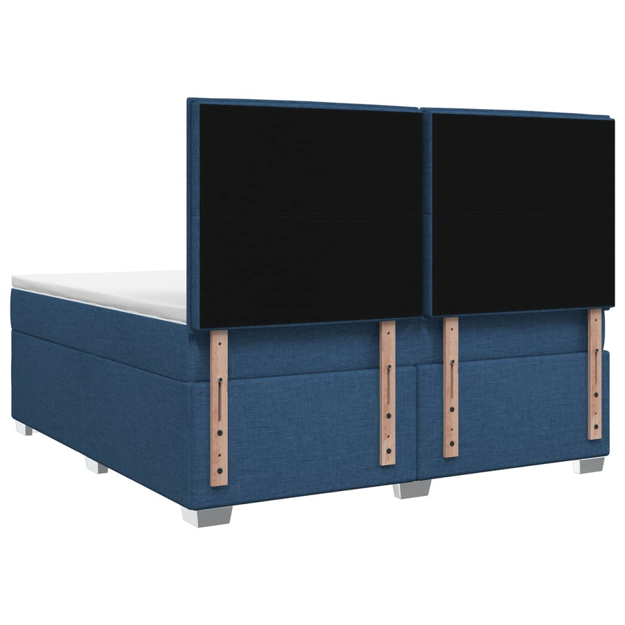 Boxspringbed met matras met hoofdeinde Blauw 180 x 200 cm Stof