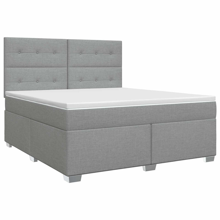 Boxspringbed met matras Lichtgrijs 180 x 200 cm Stof