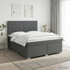 Boxspringbed met matras Donkergrijs 180 x 200 cm Stof