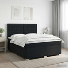 Boxspringbed zwart 140x190 cm met matras en hoofdeinde