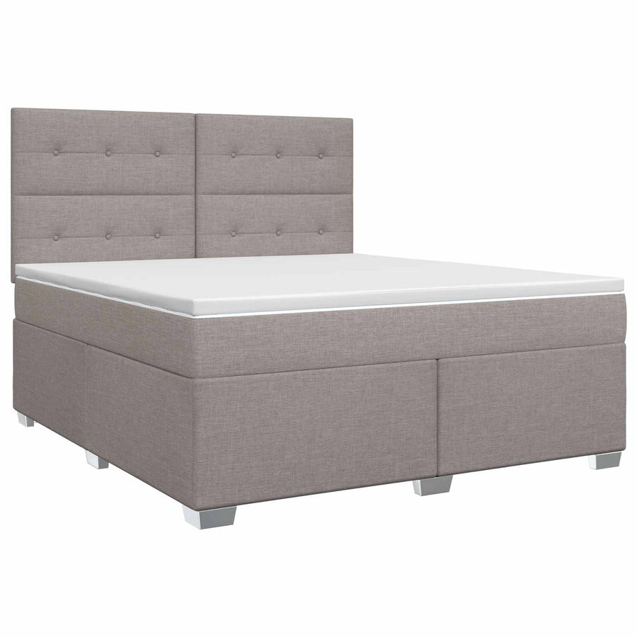 Boxspringbed met matras met hoofdeinde Taupe 180 x 200 cm Stof