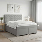 Boxspringbed met matras Lichtgrijs 140 x 190 cm Stof