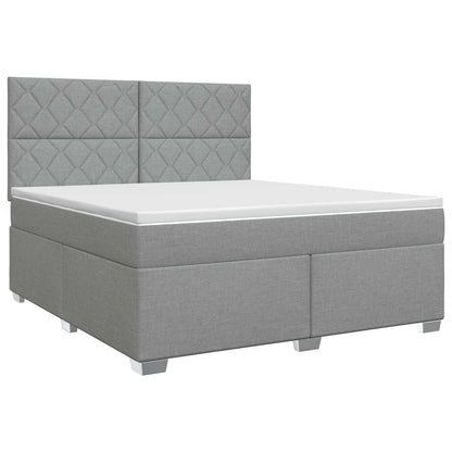 Boxspringbed met matras Lichtgrijs 180 x 200 cm Stof