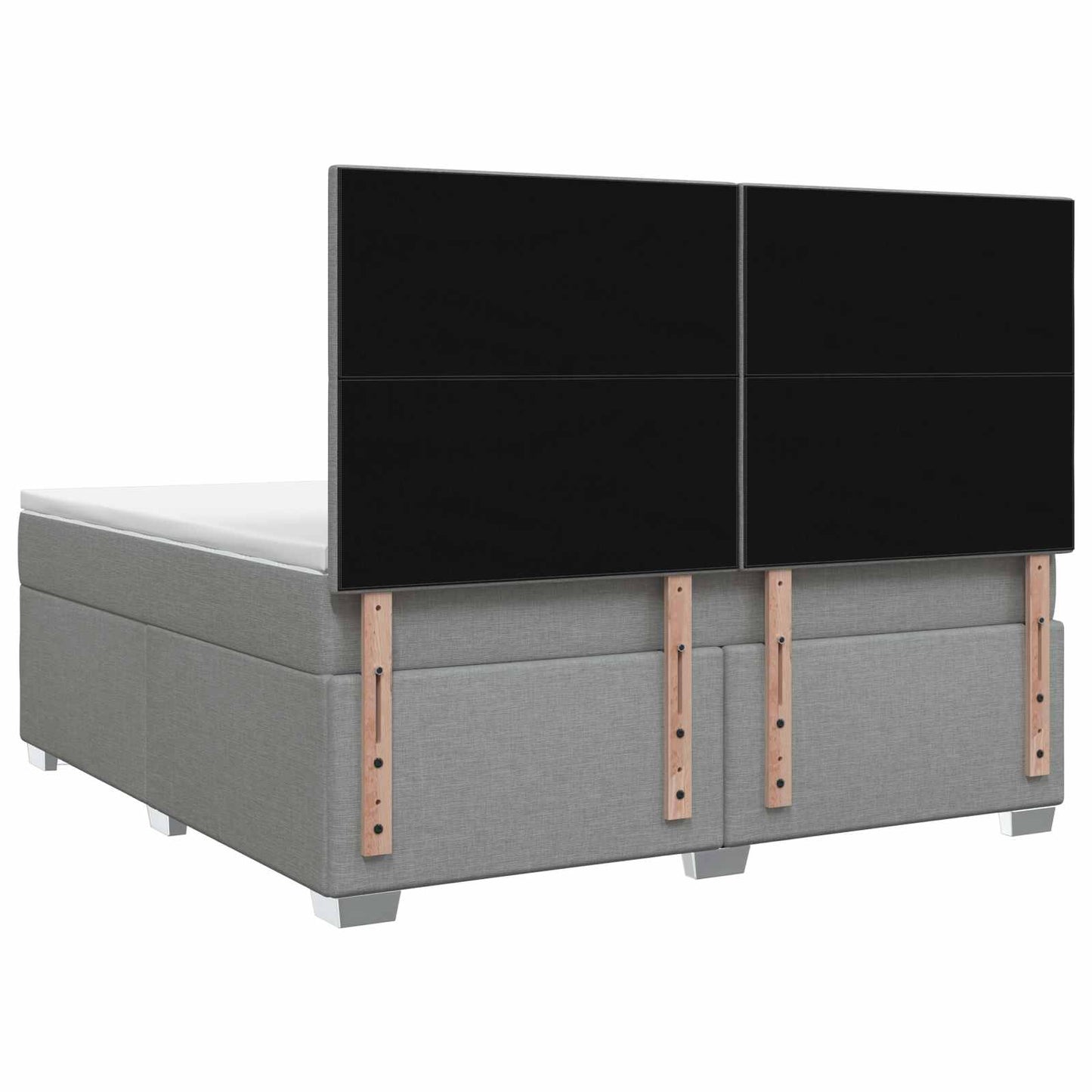 Boxspringbed met matras Lichtgrijs 180 x 200 cm Stof
