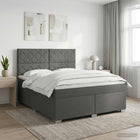 Boxspringbed met matras Donkergrijs 140 x 200 cm Stof