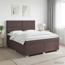 Boxspringbed met matras Donkerbruin 160 x 200 cm Stof