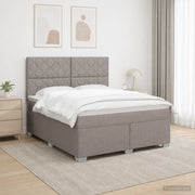 Boxspringbed taupe 160x200 cm met matras en hoofdeinde