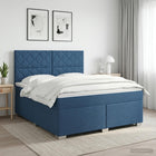 Boxspringbed met matras met hoofdeinde Blauw 140 x 200 cm Stof