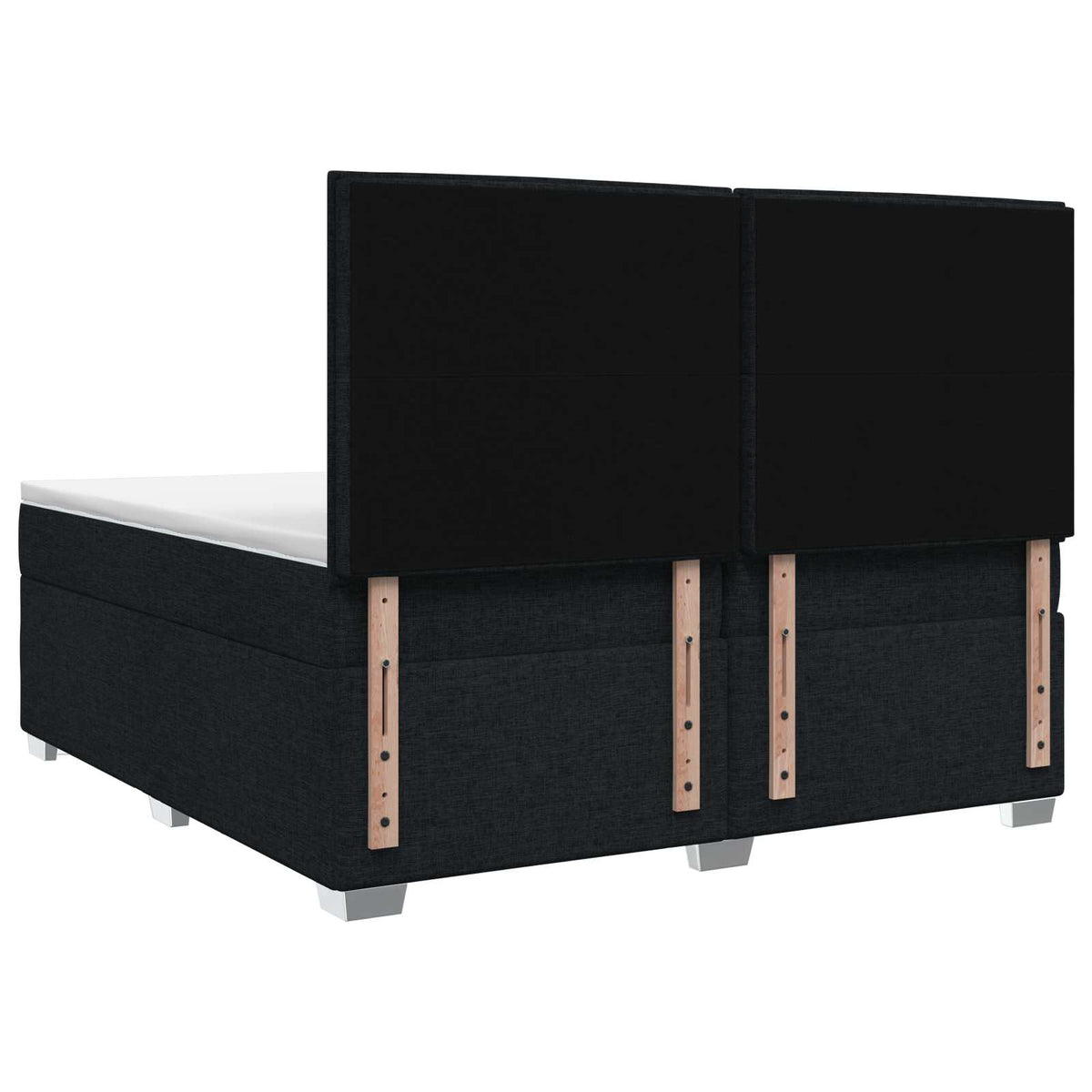 Boxspringbed met matras met hoofdeinde Zwart 200 x 200 cm Stof