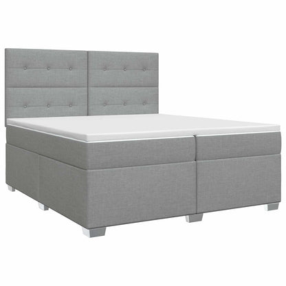Boxspringbed met matras Lichtgrijs 200 x 200 cm Stof