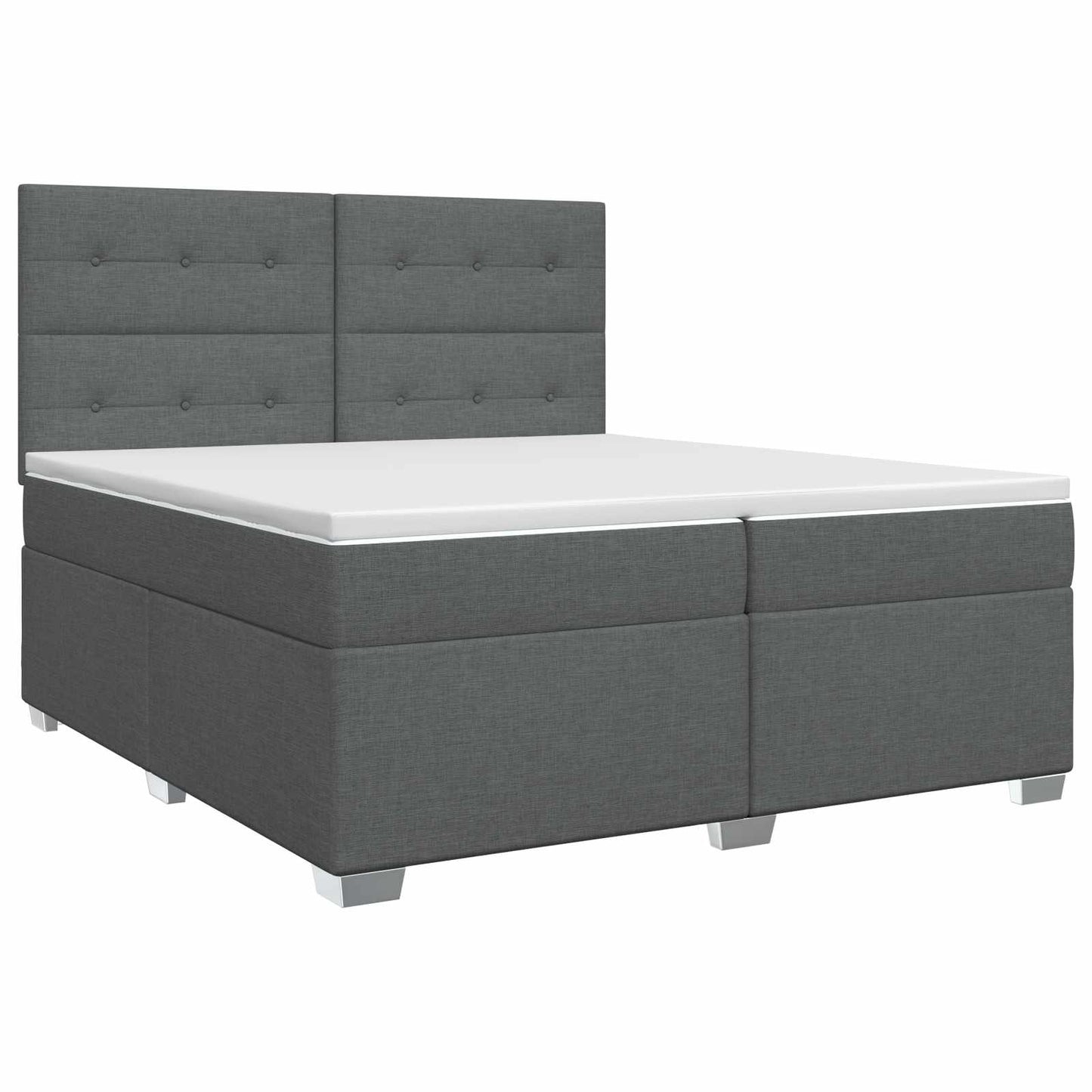 Boxspringbed met matras Donkergrijs 200 x 200 cm Stof