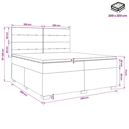Boxspringbed met matras Donkergrijs 200 x 200 cm Stof