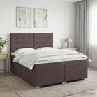 Boxspringbed met matras Donkerbruin 200 x 200 cm Stof