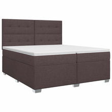 Boxspringbed met matras Donkerbruin 200 x 200 cm Stof