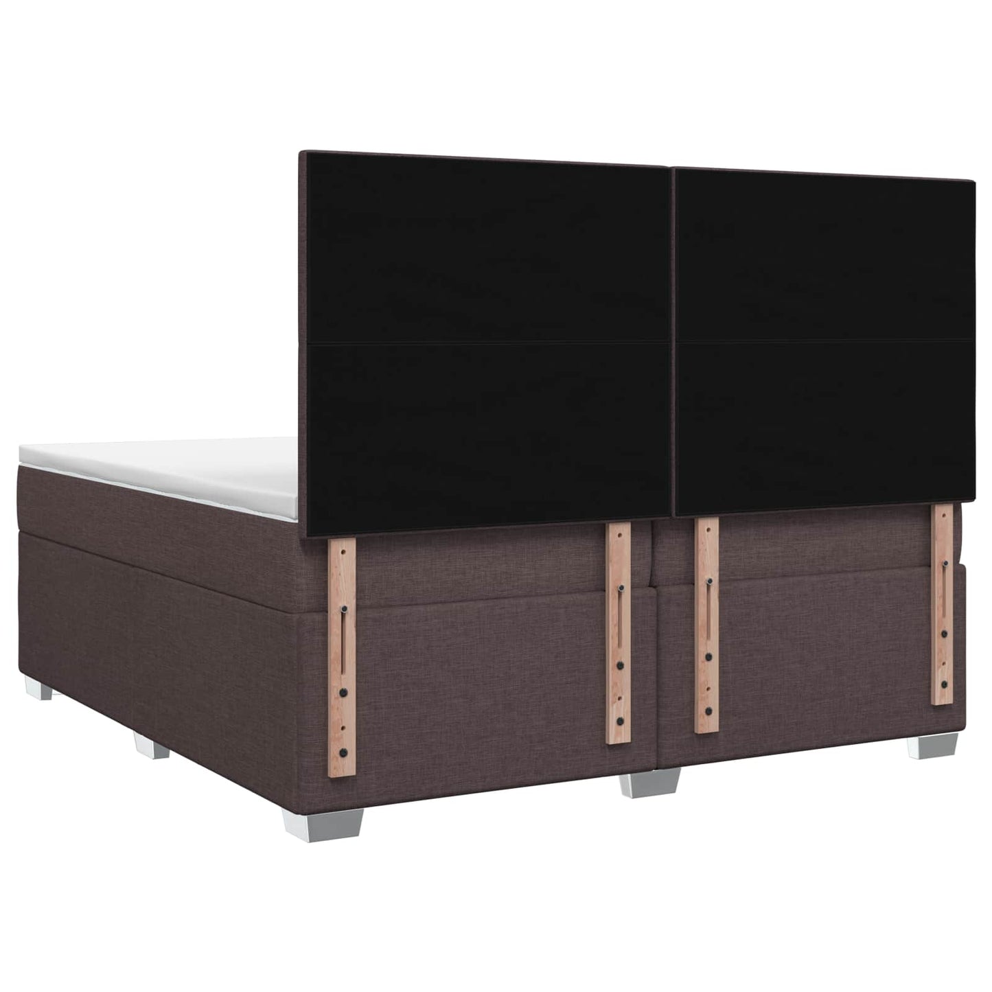 Boxspringbed met matras Donkerbruin 200 x 200 cm Stof