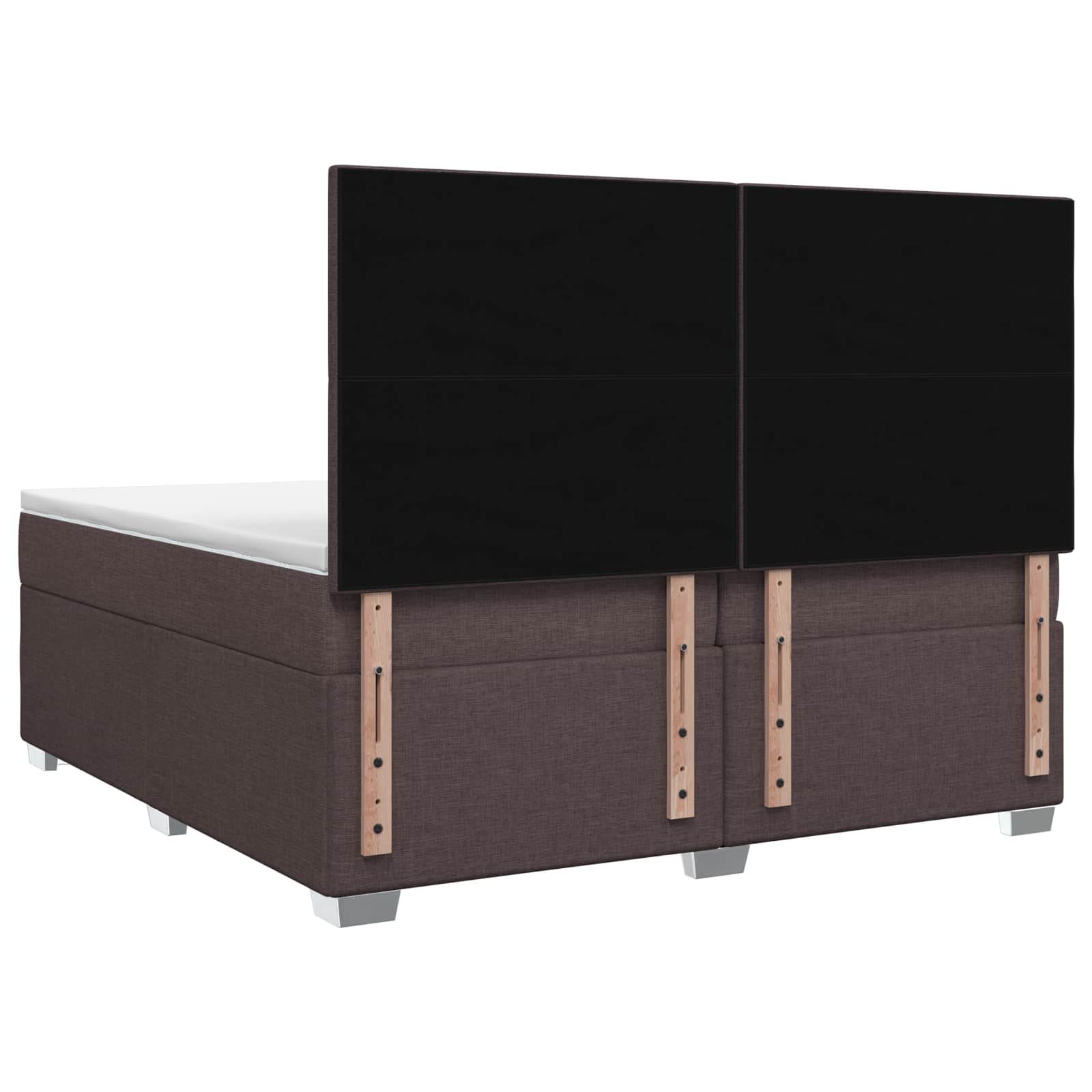Boxspringbed met matras Donkerbruin 200 x 200 cm Stof