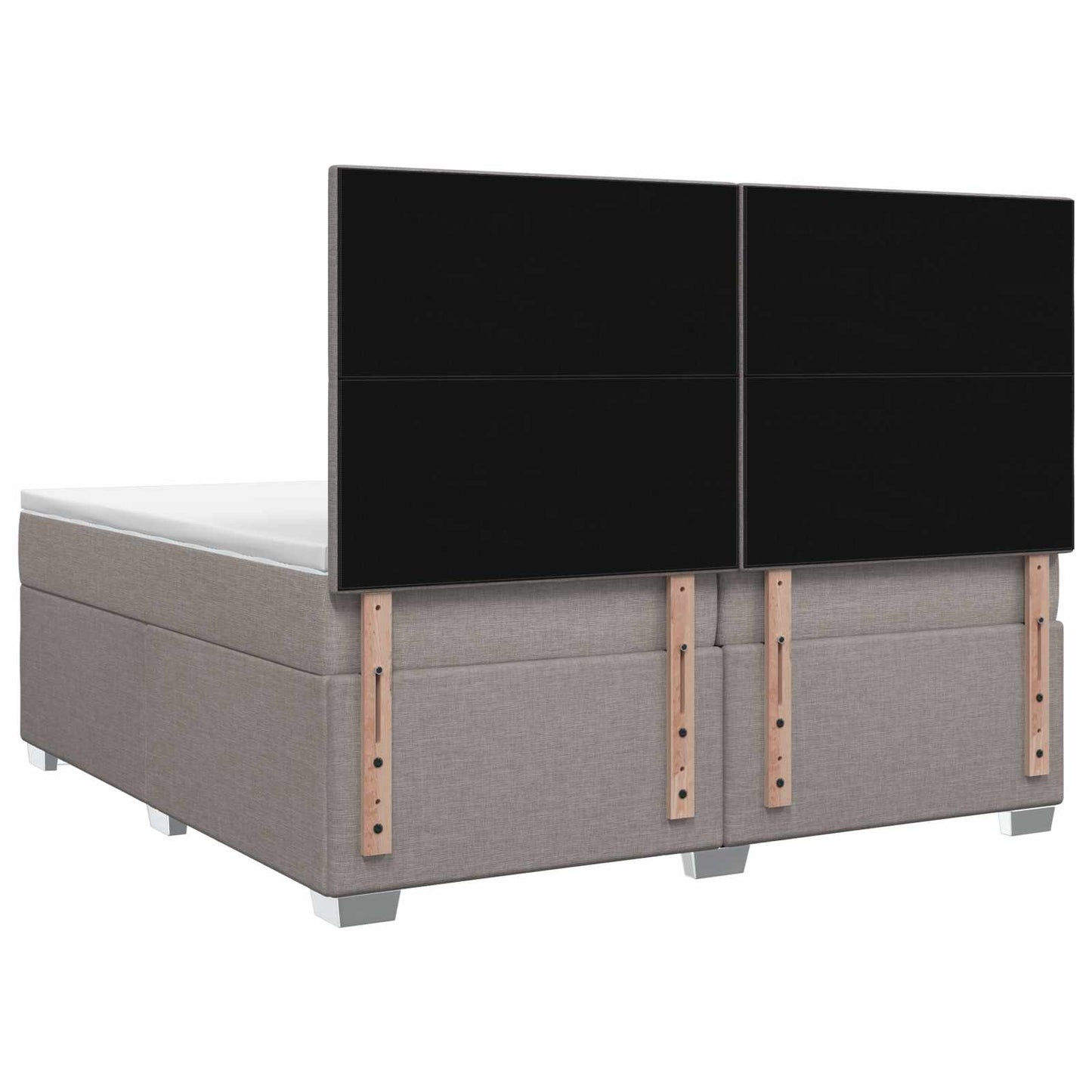 Boxspringbed met matras met hoofdeinde Taupe 200 x 200 cm Stof