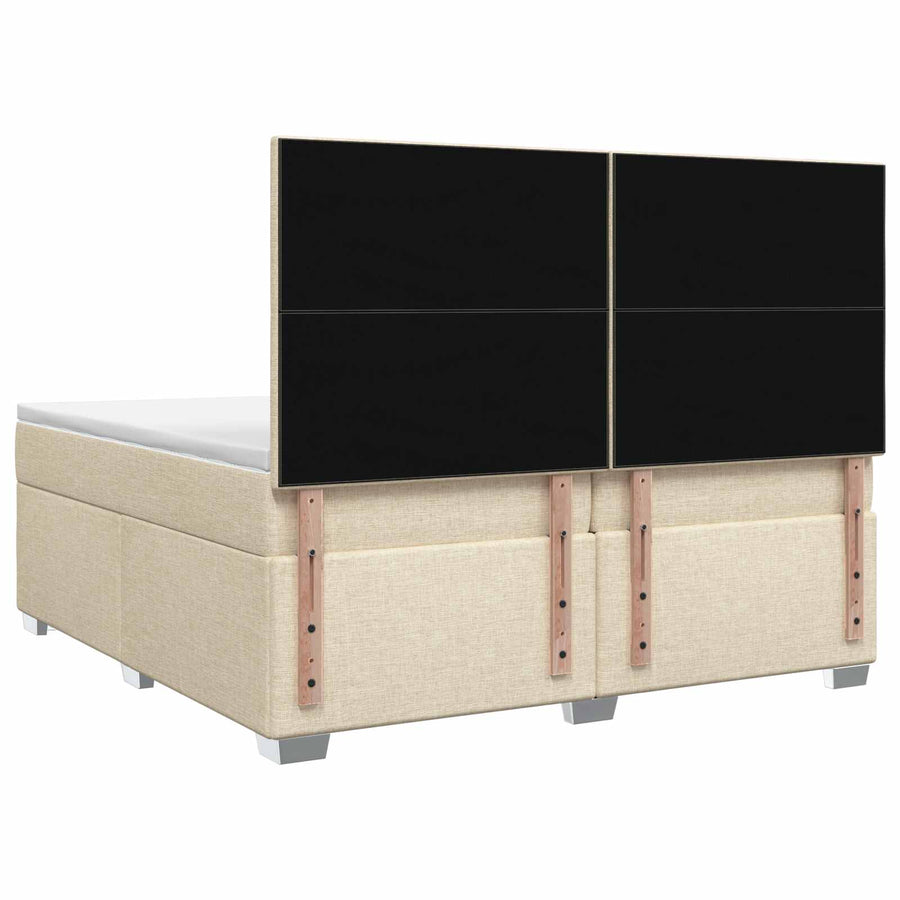 Boxspringbed met matras Crèmekleurig 200 x 200 cm Stof