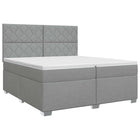 Boxspringbed met matras Lichtgrijs 200 x 200 cm Stof