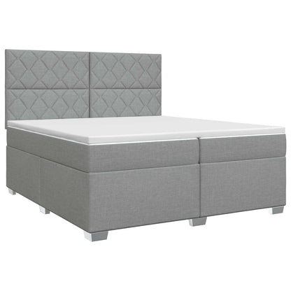 Boxspringbed met matras Lichtgrijs 200 x 200 cm Stof