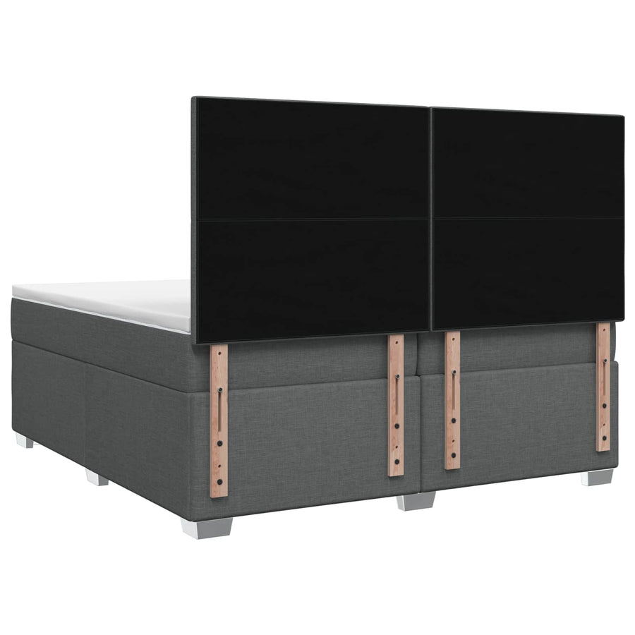 Boxspringbed met matras Donkergrijs 200 x 200 cm Stof