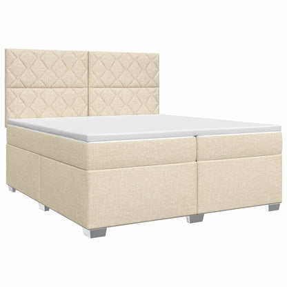 Boxspringbed met matras Crèmekleurig 200 x 200 cm Stof