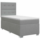 Boxspringbed met matras met hoofdeinde Lichtgrijs Enkel Stof