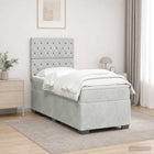 Boxspringbed met matras Lichtgrijs 90 x 200 cm Fluweel