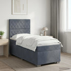 Boxspringbed met matras Donkergrijs 100 x 200 cm Fluweel