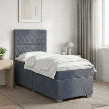 Boxspringbed met matras Donkergrijs 100 x 200 cm Fluweel