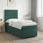 Boxspringbed met matras Donkergroen 90 x 200 cm Fluweel