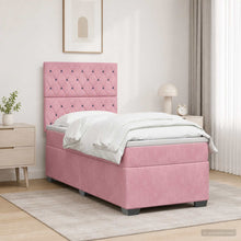 Boxspringbed met matras met hoofdeinde Roze 80 x 200 cm Fluweel