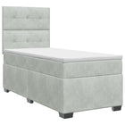 Boxspringbed met matras Lichtgrijs 80 x 200 cm Fluweel