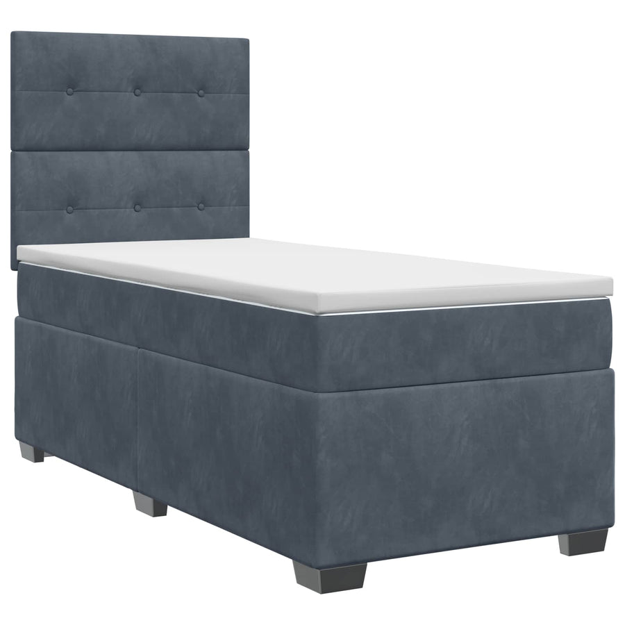 Boxspringbed met matras Donkergrijs 80 x 200 cm Fluweel