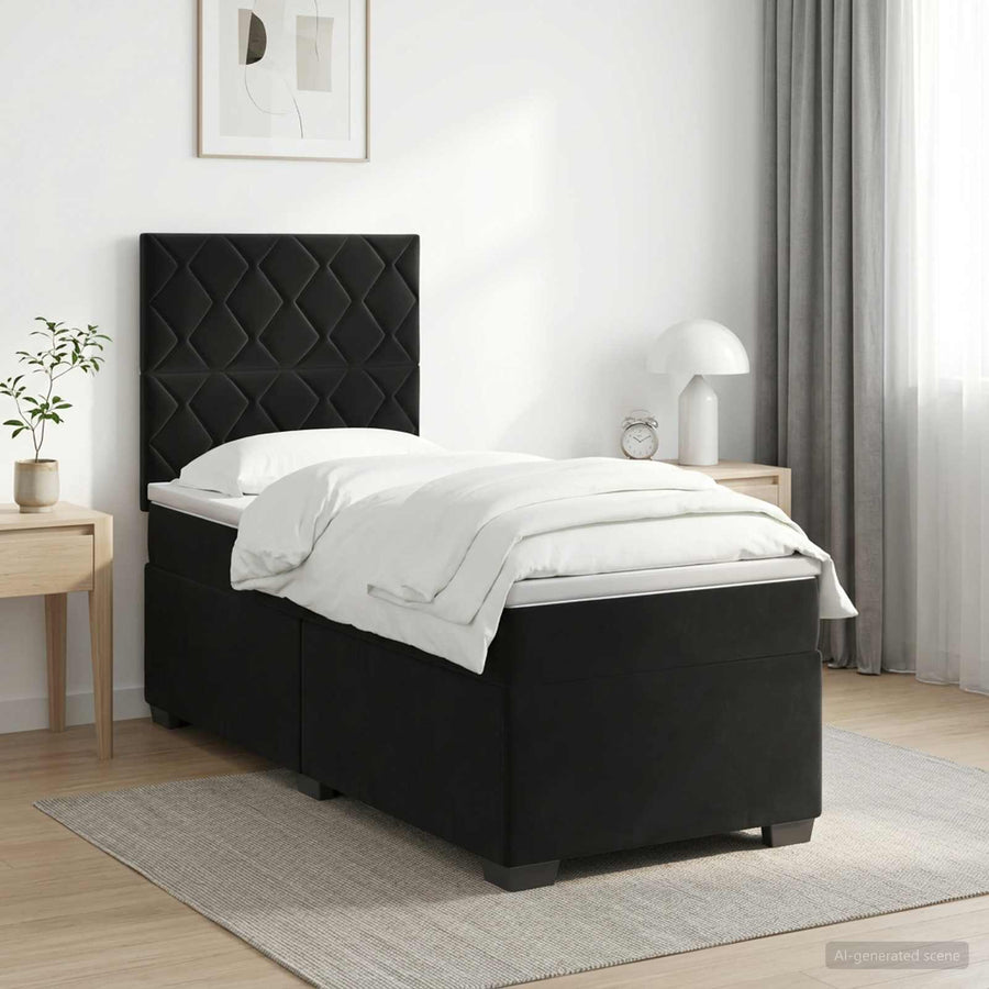 Boxspringbed met matras Zwart 100 x 200 cm Fluweel