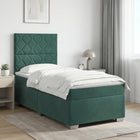Boxspringbed met matras Donkergroen 80 x 200 cm Fluweel
