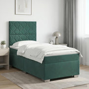 Boxspringbed met matras 90x200 cm donkergroen fluweel