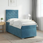 Boxspringbed met matras Blauw 80 x 200 cm Fluweel