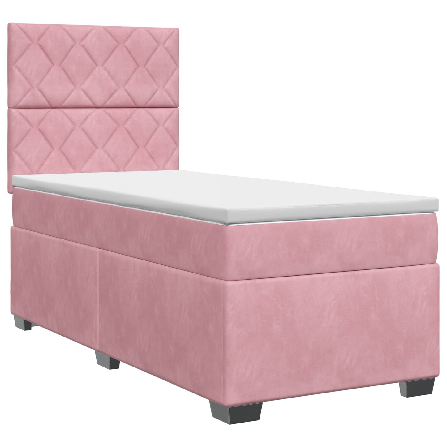 Boxspringbed met matras met hoofdeinde Roze 80 x 200 cm Fluweel