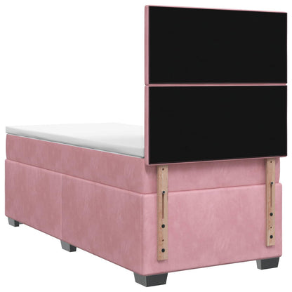 Boxspringbed met matras met hoofdeinde Roze 80 x 200 cm Fluweel