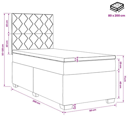 Boxspringbed met matras met hoofdeinde Roze 80 x 200 cm Fluweel