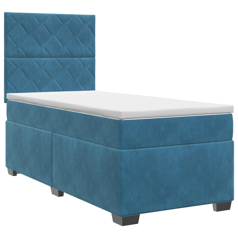 Boxspringbed met matras Blauw 90 x 190 cm Fluweel