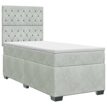 Boxspringbed met matras Lichtgrijs 90 x 200 cm Fluweel